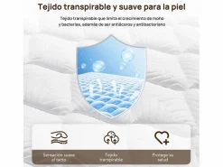 Discount Colchón de muelles ensacados 90 x 190 cm, 7 zonas de confort, firmeza media H3, espuma confortable de 25 cm de grosor - HOMAVO, certificado OEKO-TEX