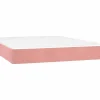 New Colchón de muelles ensacados terciopelo rosa 140x190x20 cm ES259372