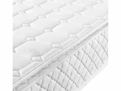 Outlet Colchón de muelles 90x200 cm espuma espesor 25 cm - dureza H3 - funda acolchada de microfibra - Blanco Colchón Muelles Ensacados