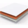 Best Colchón H3 confortable, soporte medio, certificado Eco-Tex, lavable, alto 5 cm, tamaño 160x200 cm, espuma naranja, colchón blanco. Sobrecolchón