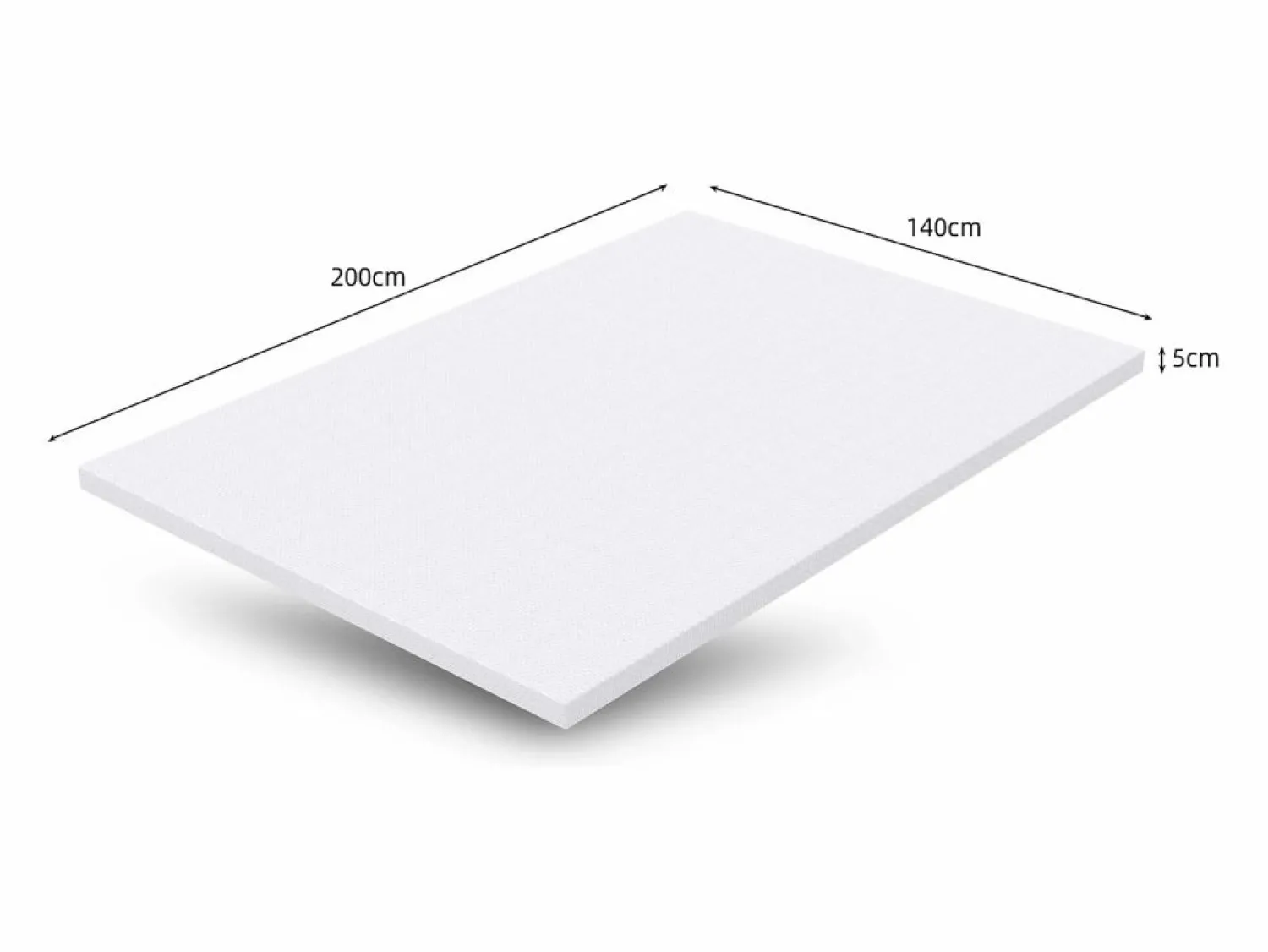 Outlet Colchón H3 confortable, soporte medio, certificado Eco-Tex, lavable, alto 5 cm, tamaño 140x200 cm, espuma naranja, colchón blanco.