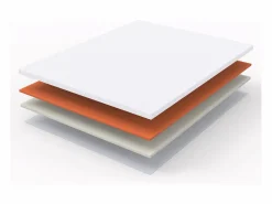 Discount Colchón H3 confortable, soporte medio, certificado Eco-Tex, lavable, alto 5 cm, tamaño 140x200 cm, espuma naranja, colchón blanco.