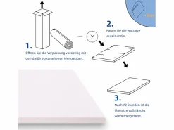 Discount Colchón H3 confortable, soporte medio, certificado Eco-Tex, lavable, alto 5 cm, tamaño 140x200 cm, espuma naranja, colchón blanco.