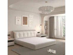 Colchón H3 confortable, soporte medio, certificado Eco-Tex, lavable, alto 5 cm, tamaño 180x200 cm, espuma naranja, colchón blanco.