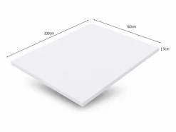 Colchón H3 confortable, soporte medio, certificado Eco-Tex, lavable, alto 5 cm, tamaño 160x200 cm, espuma naranja, colchón blanco.