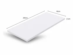 Colchón H3 confortable, soporte medio, certificado Eco-Tex, lavable, alto 5 cm, tamaño 90x200 cm, espuma naranja, colchón blanco.