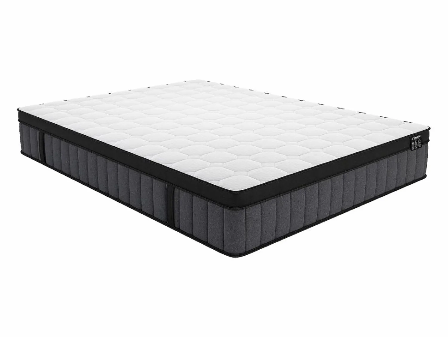 Ysmée Colchón híbrido de 180 x 200 cm de muelles 7 zonas viscoelástica refrescante de 25 cm de grosor TOLCA de YSMÉE