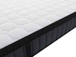 Outlet Ysmée Colchón híbrido de 160 x 200 cm de muelles 7 zonas viscoelástica refrescante E25cm TOLCA de YSMÉE Blanco