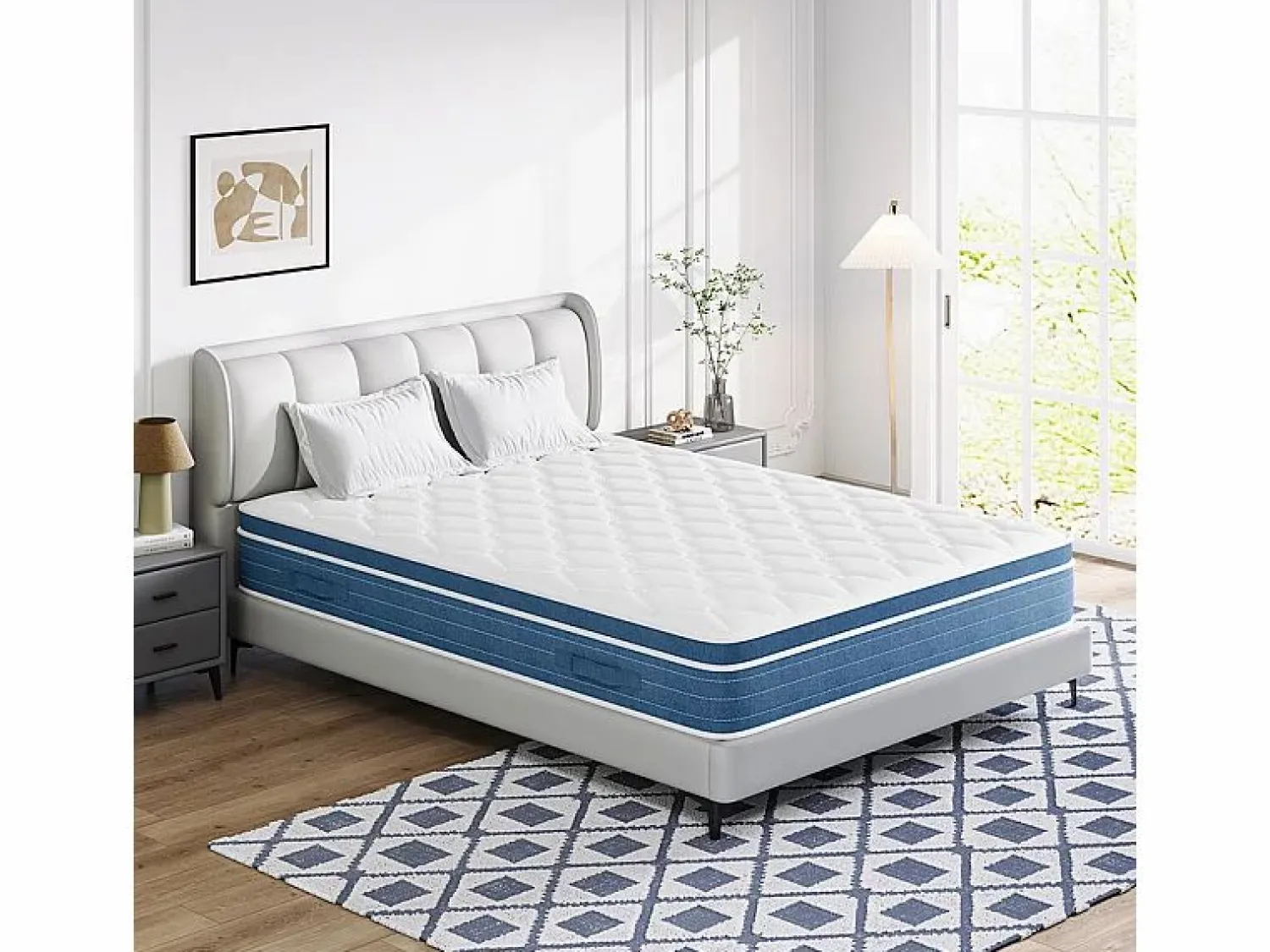 New DripeX Colchón Híbrido 160x200cm - esp.27cm - muelles ensacados 7 zonas - hipoaalergénico - transpirable - Medio-Firme