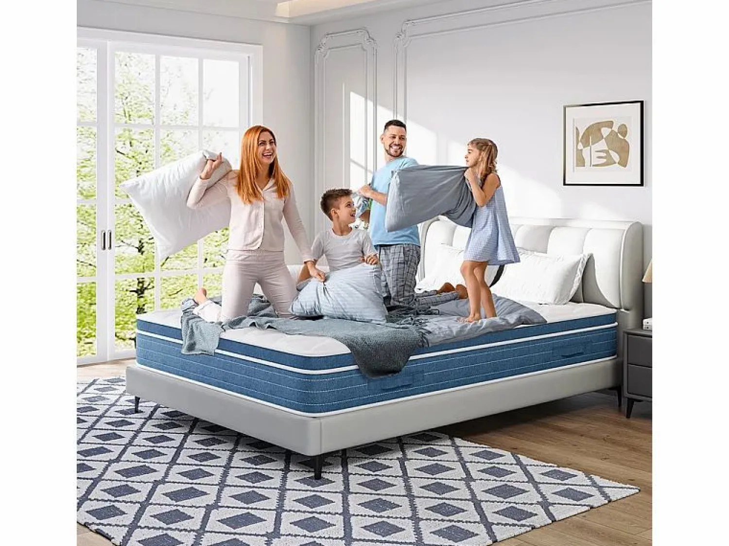 New DripeX Colchón Híbrido 160x200cm - esp.27cm - muelles ensacados 7 zonas - hipoaalergénico - transpirable - Medio-Firme