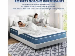 Outlet Colchón Híbrido 120x200cm - esp.27cm - muelles ensacados 7 zonas - hipoaalergénico - transpirable - Medio-Firme Colchón Muelles Ensacados