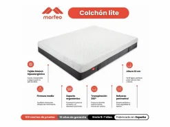 Morfeo Descanso Colchón infantil con viscoelástica Lite 140x190 cm – Ideal para niños