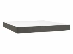 Colchón muelles ensacados terciopelo gris oscuro 180x200x20 cm ES575940