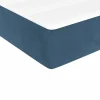 Best Colchón muelles ensacados terciopelo azul oscuro 140x190x20 cm ES900135