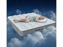 DripeX Colchón ortopédico ignífugo de 180 x 200 cm con 4 asas, OEKO-TEX®, 20 cm de grosor, transpirable, 7 zonas de muelles ensacados