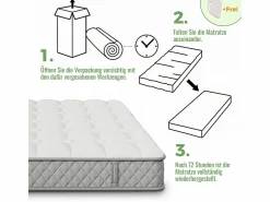 DripeX Colchón ortopédico ignífugo de 180 x 200 cm con 4 asas, OEKO-TEX®, 20 cm de grosor, transpirable, 7 zonas de muelles ensacados