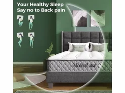 DripeX Colchón ortopédico ignífugo de 180 x 200 cm con 4 asas, OEKO-TEX®, 20 cm de grosor, transpirable, 7 zonas de muelles ensacados