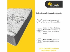 Discount Colchón Viscoelástico 30cm Alta gama | 180x200 | Ideal para Personas con Dolores de Espalda | Alta Firmeza | Carbono-Grafeno Anti-Stress Colchón Espuma|Colchón Memoria De Forma