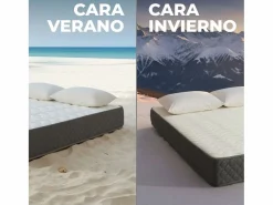 Discount Colchón Viscoelástico 140x200 altura:26cm Mulhacén DualSense Gris - Nalui Colchón Espuma