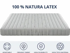 Sale Shaula Colchón 135X190 | Látex Natural 100% – 20 cm Altura, Firmeza Media (3/5) | Núcleo Ecológico con Funda de Algodón y Lino
