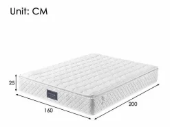 Hauss Spole Colchón 160x200 cm H 25cm – 7 zonas de confort, espuma fría - Firmeza H3