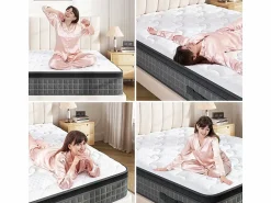 Hot DripeX Colchón 120x200cm anti-fuego muelles ensacados - esp.25cm - soporte ergonómico 7 zonas - transpirable - silencioso