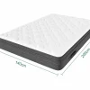 DripeX Colchón 140x200cm muelles ensacados - esp.25cm - soporte 7 zonas - con asa - Hipoaalergénico