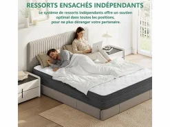 DripeX Colchón 140x200cm muelles ensacados - esp.25cm - soporte 7 zonas - con asa - Hipoaalergénico