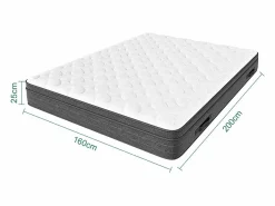 DripeX Colchón 160x200cm muelles ensacados - esp.25cm - soporte 7 zonas - con asa - Hipoaalergénico