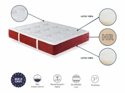 Dormissimo Colchon latex 150X200 EKO LATEX PREMIUM, Altura 30 CM, Latex natural y espuma HR, 7 zonas de confort