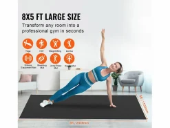 Colchoneta de Yoga SucceBuy, 2,4 x 1,5 m, Colchoneta de Yoga Antideslizante de Alta Densidad, para Yoga en Casa, Pilates y Entrenamiento en el Suelo