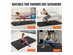 Colchoneta de Yoga SucceBuy, 2,4 x 1,5 m, Colchoneta de Yoga Antideslizante de Alta Densidad, para Yoga en Casa, Pilates y Entrenamiento en el Suelo