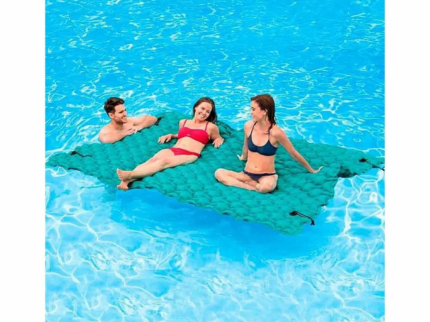 Discount Intex Colchoneta hinchable para 3 personas turquesa 290x213 cm Azul turquesa