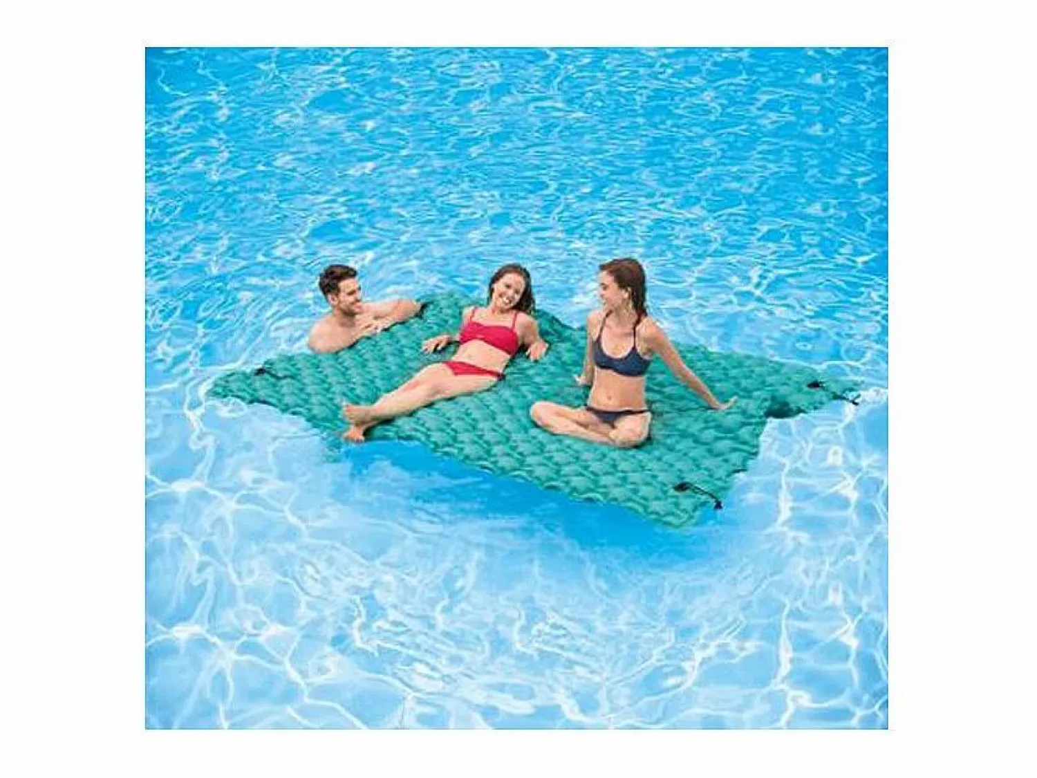 Discount Intex Colchoneta hinchable para 3 personas turquesa 290x213 cm Azul turquesa