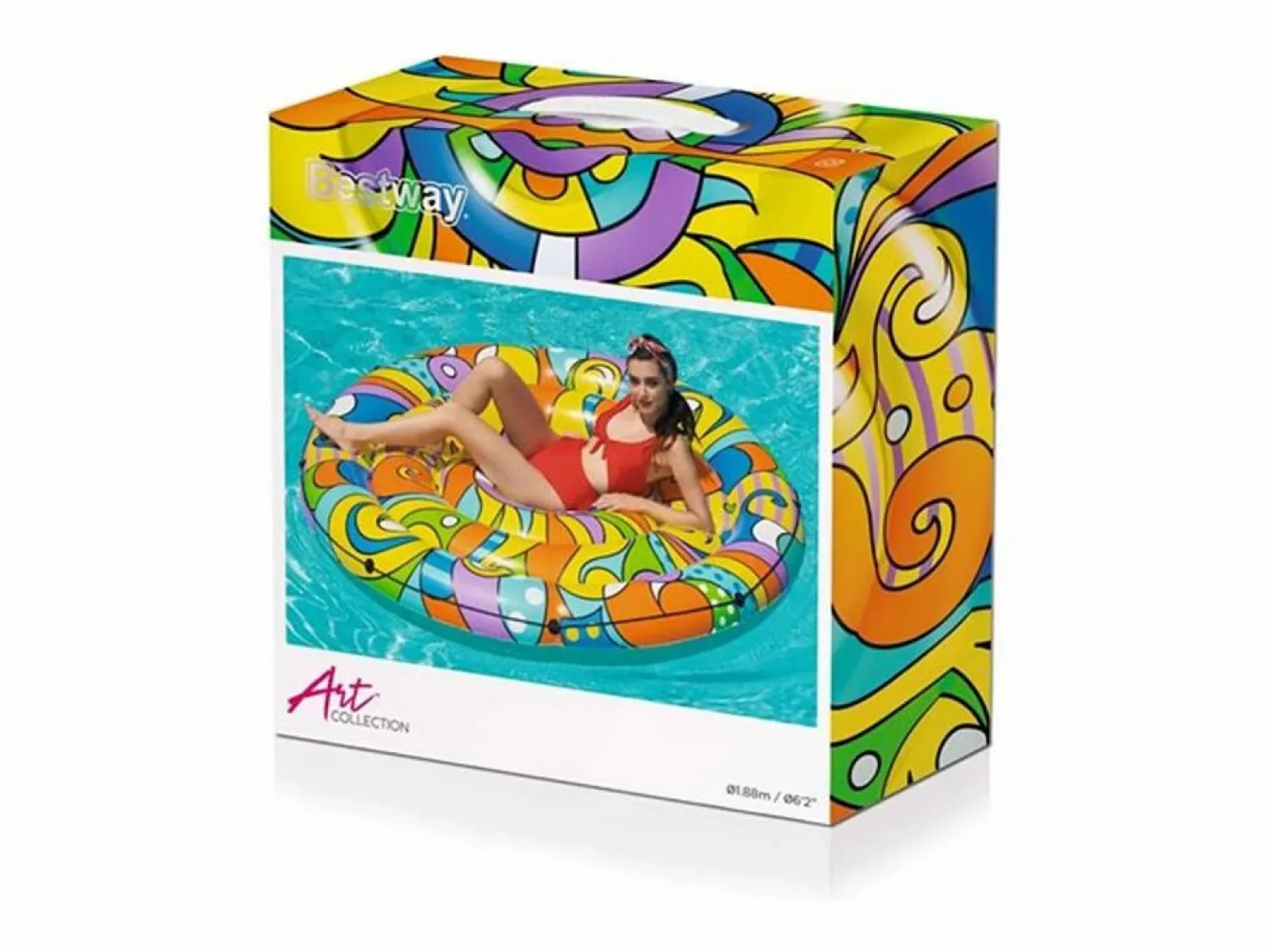 Clearance Colchoneta Isla Flotante multicolor 173x173 cm Naranja