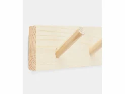 Hot DECOWOOD Colgador de pared de madera maciza en tono natural de 26x5cm - KATE - Beige