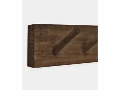 DECOWOOD Colgador de pared de madera maciza en tono nogal de 26x5cm - KATE -