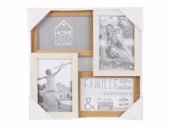 Outlet Collage de fotos en madera y blanco 10 x 15 cm Familia 4 fotos Marco Para Fotos