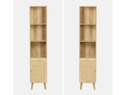 Sweeek Columna de almacenamiento para cuarto de baño natural