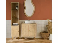 Sweeek Columna de almacenamiento para cuarto de baño natural