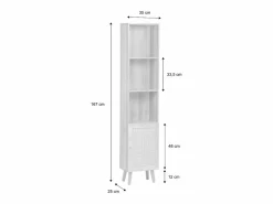 Sweeek Columna de almacenamiento para cuarto de baño natural