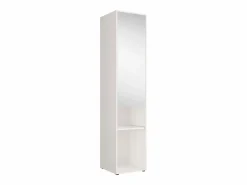 Vente-unique columna de almacenamiento para cama abatible con espejo huecos y armario - MOVELINO