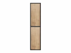 Hot Vente-unique Columna de baño - Natural claro y negro - 140 cm - LANNICK Negro / Color natural claro