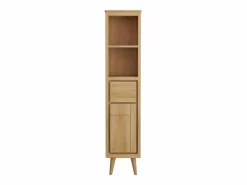 New Vente-unique Columna de baño con patas de teca con estantes - Alt.180 cm - BINTUNI Color natural claro