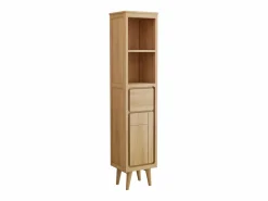 New Vente-unique Columna de baño con patas de teca con estantes - Alt.180 cm - BINTUNI Color natural claro