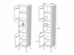 Clearance Columna de baño de pie de teca clara con estantes - Alt.180 cm - WAMENA Columna De Baño
