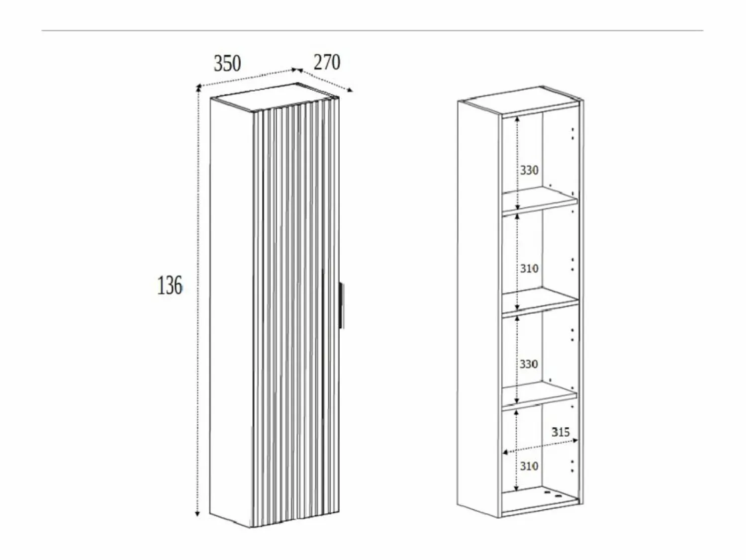 Sale Columna de baño, , 35 x 136 x 27 cm, tirador dorado Columna De Baño