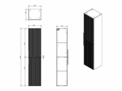 Clearance Columna de baño suspendida estriada - Color - Alt.160 cm - DALIKO Columna De Baño