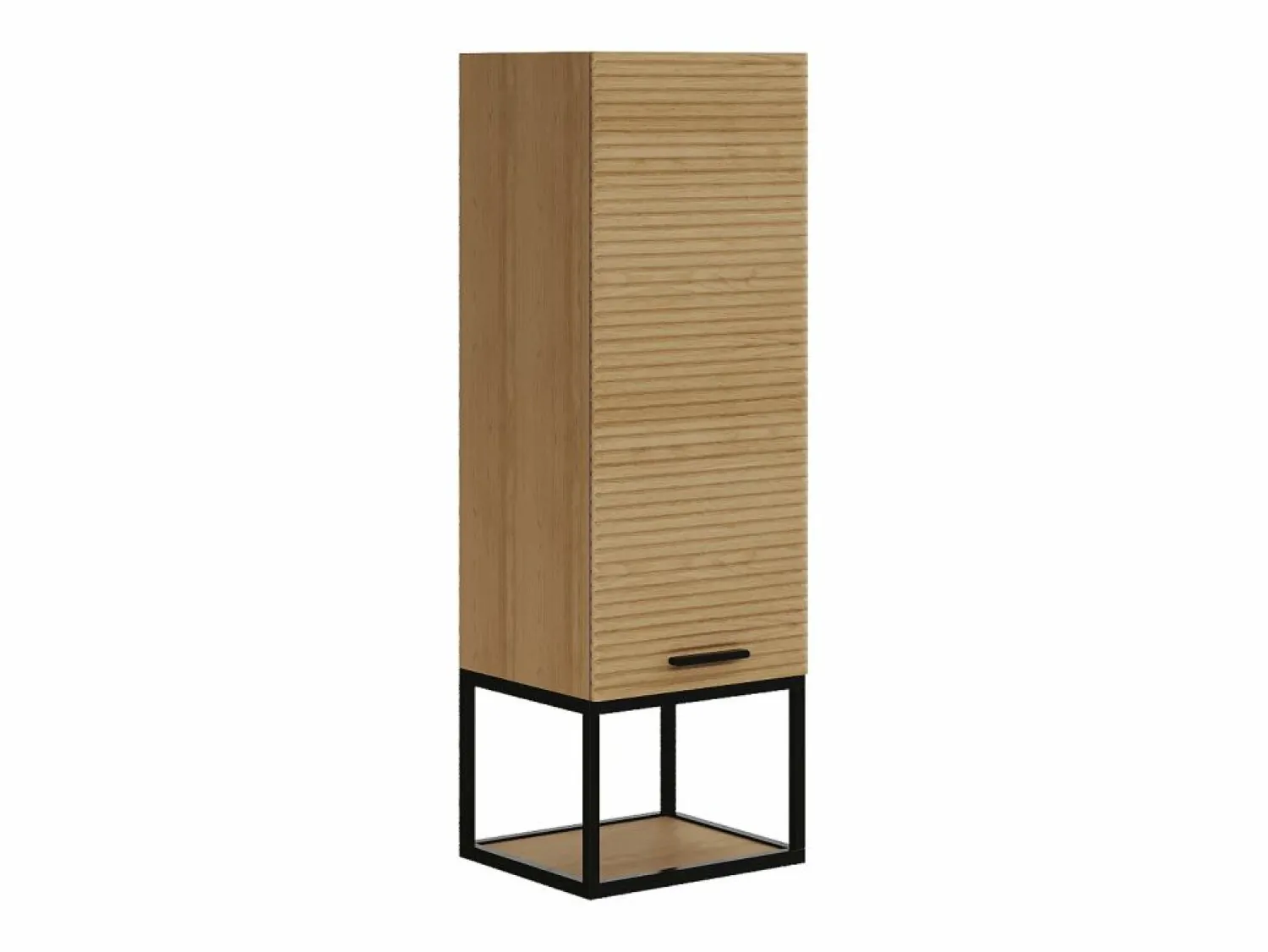 Sale Columna de baño suspendida estriada con hueco - Natural claro - H104 cm - SARONE Columna De Baño