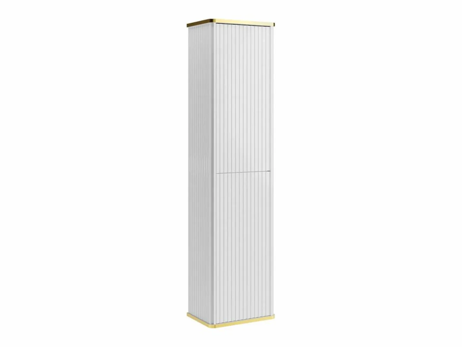 New Vente-unique Columna de baño suspendida estriada, color mate, 3 estantes, Al.140 cm, KELIZA Blanco